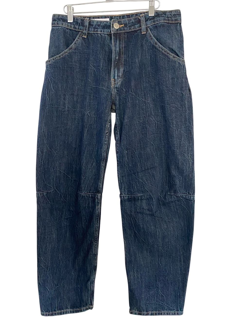 Zara Women's Dark Blue Relaxed Jeans